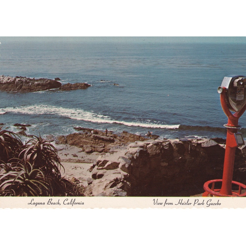 Laguna Beach Heisler Park Gazebo Postcard Vintage Coastal Chrome Unposted